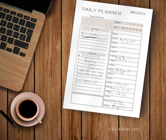 DAILY PLANNER W/ TIME SCHEDULE TO-DO LIST AND TRACKER NOTEPAD  A5 STATIONERY