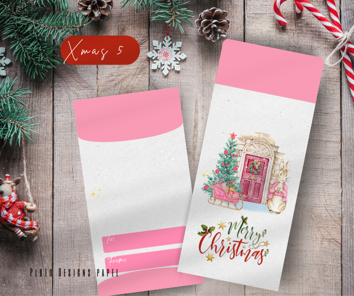 CHRISTMAS MONEY ENVELOPE ANGPAO GIFTS CARDS HOLIDAY XMAS NEW YEAR ELEGANT MINIMALIST | PERSONALIZED