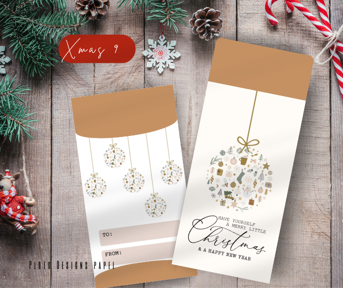 CHRISTMAS MONEY ENVELOPE ANGPAO GIFTS CARDS HOLIDAY XMAS NEW YEAR ELEGANT MINIMALIST | PERSONALIZED