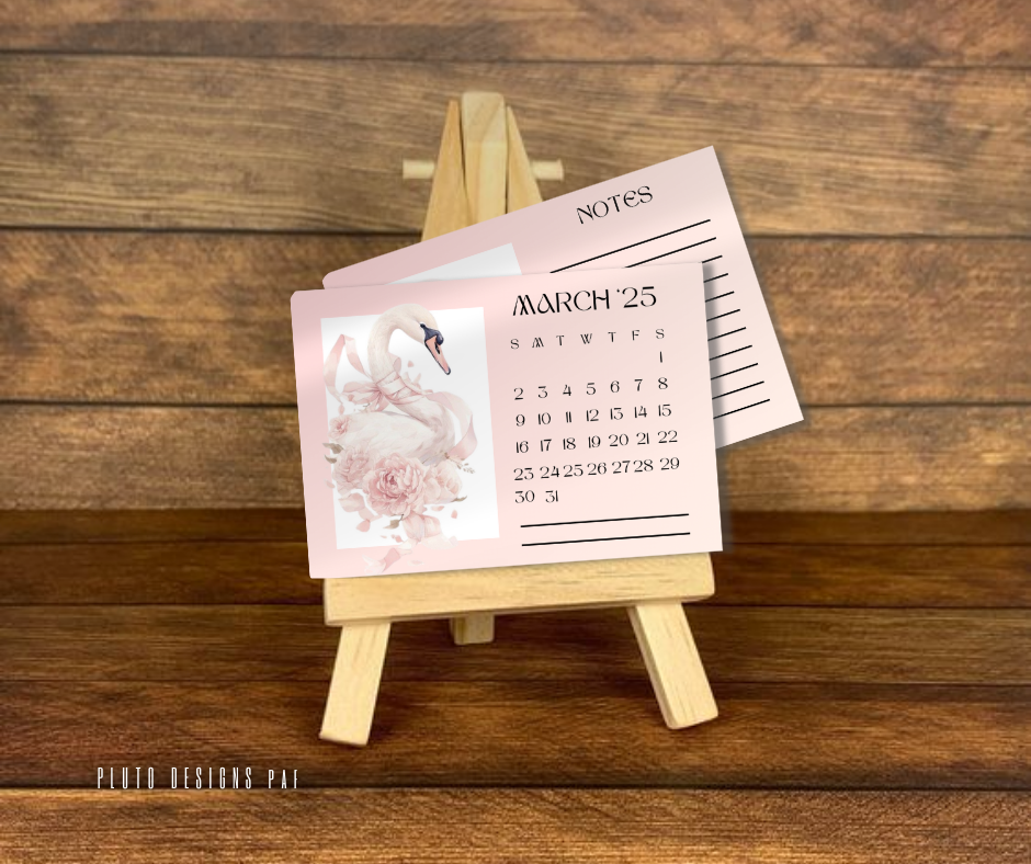 2025 FLASH CARD MINI CALENDAR DESK CALENDAR WITH STAND (FUR BABIES PET & COQUETTES