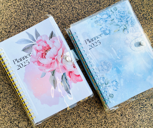 2025 PLANNER DATED FLORAL IN BINDER MONTHLY FLORAL JOURNAL W/ HABIT | TASK | MOOD TRACKER STATIONERY