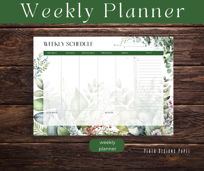 WEEKLY PLANNER MONTLY CHECKLIST UNDATED PLANNER NOTEPAD TO-DO LIST BUNDLE CALENDAR SET GIFTABLE