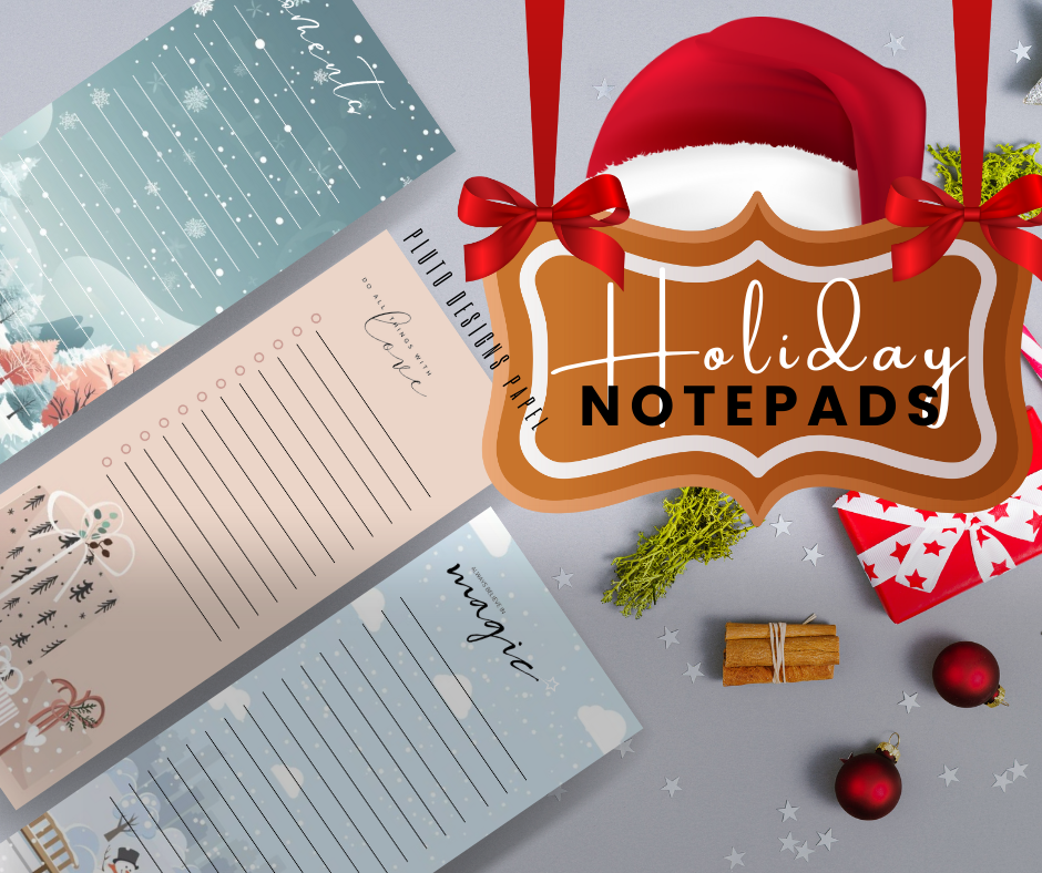 CHRISTMAS HOLIDAY THEME LONG NOTEPAD NOTE PADS STATIONERY