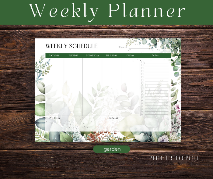 WEEKLY PLANNER MONTHLY CHECKLIST UNDATED PLANNER CALENDAR