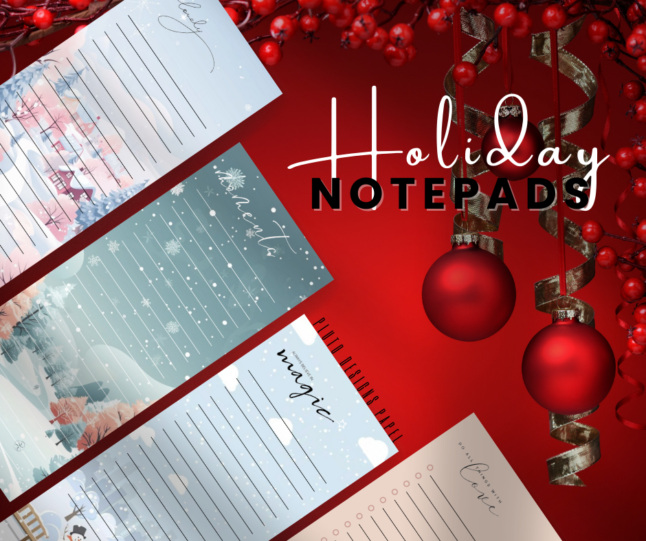 CHRISTMAS HOLIDAY THEME LONG NOTEPAD NOTE PADS STATIONERY