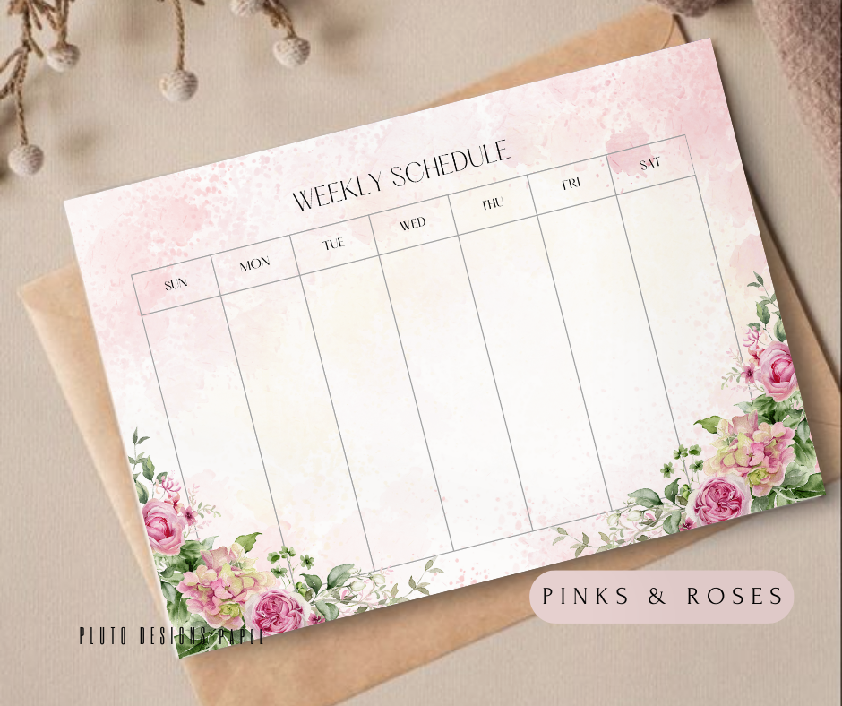 WEEKLY PLANNER MONTHLY CHECKLIST UNDATED PLANNER CALENDAR