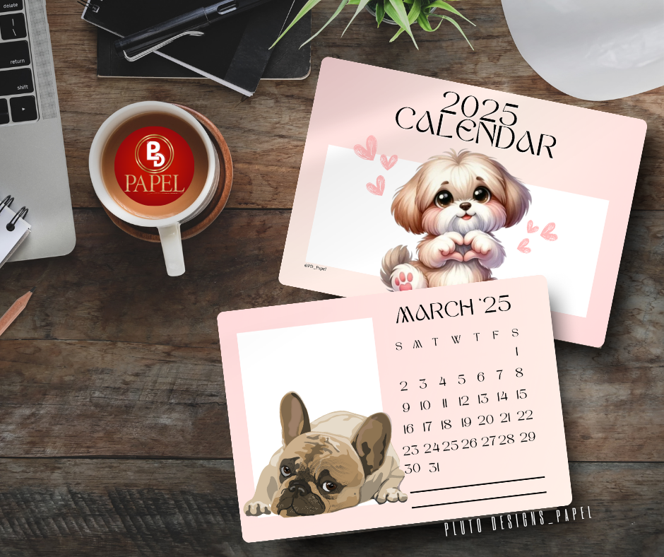 2025 FLASH CARD MINI CALENDAR DESK CALENDAR WITH STAND (FUR BABIES PET & COQUETTES