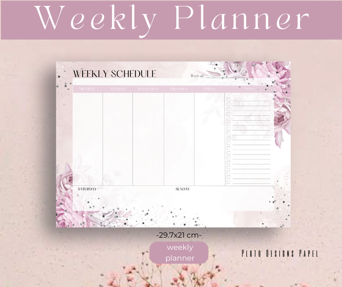 WEEKLY PLANNER MONTLY CHECKLIST UNDATED PLANNER NOTEPAD TO-DO LIST BUNDLE CALENDAR SET GIFTABLE